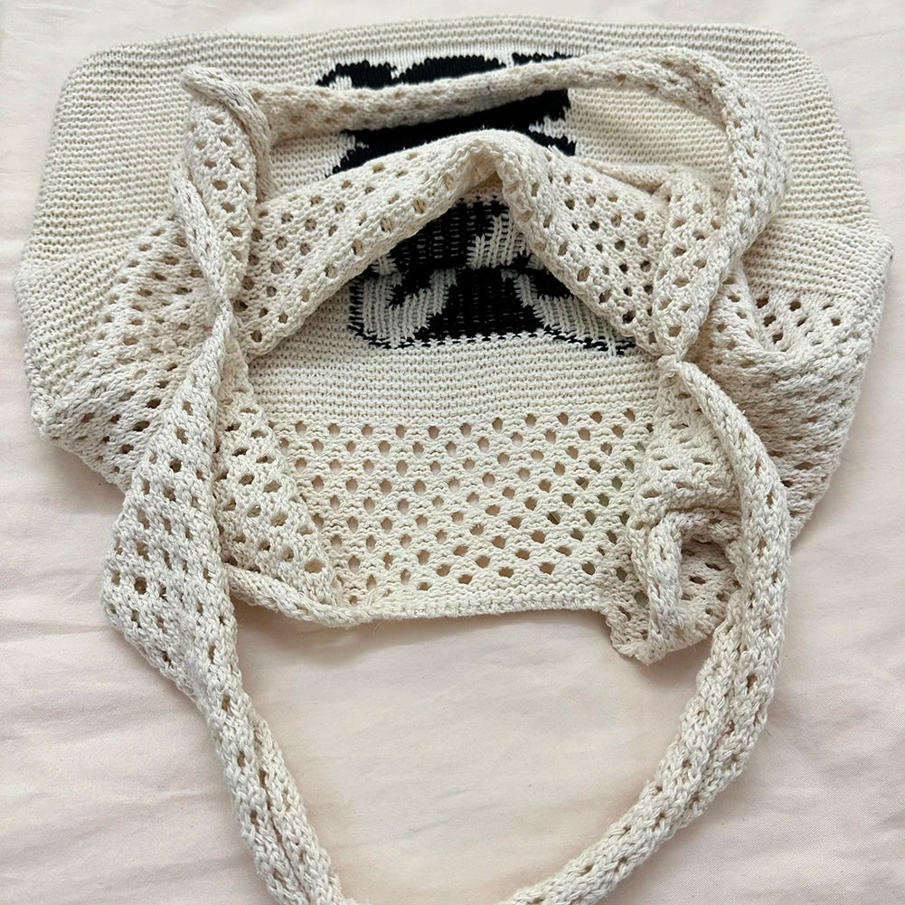 Cartoon Rabbit Hobo Bag Large Capacity Eco-Friendly Tote for Women Girls