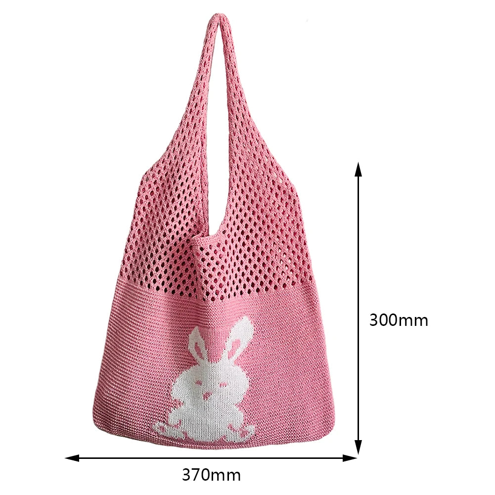 Cartoon Rabbit Hobo Bag Large Capacity Eco-Friendly Tote for Women Girls