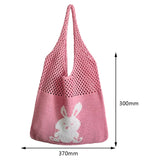 Cartoon Rabbit Hobo Bag Large Capacity Eco-Friendly Tote for Women Girls