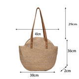 Summer Large Straw Beach Bag Rattan Shoulder Handbag Tote