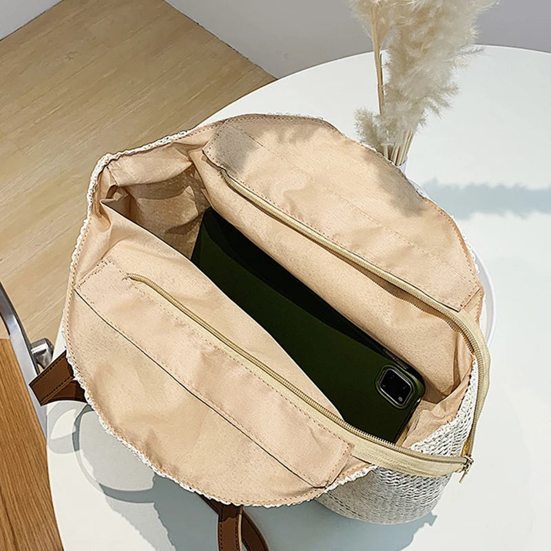 Summer Large Straw Beach Bag Rattan Shoulder Handbag Tote