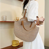Summer Large Straw Beach Bag Rattan Shoulder Handbag Tote