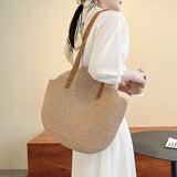 Summer Large Straw Beach Bag Rattan Shoulder Handbag Tote