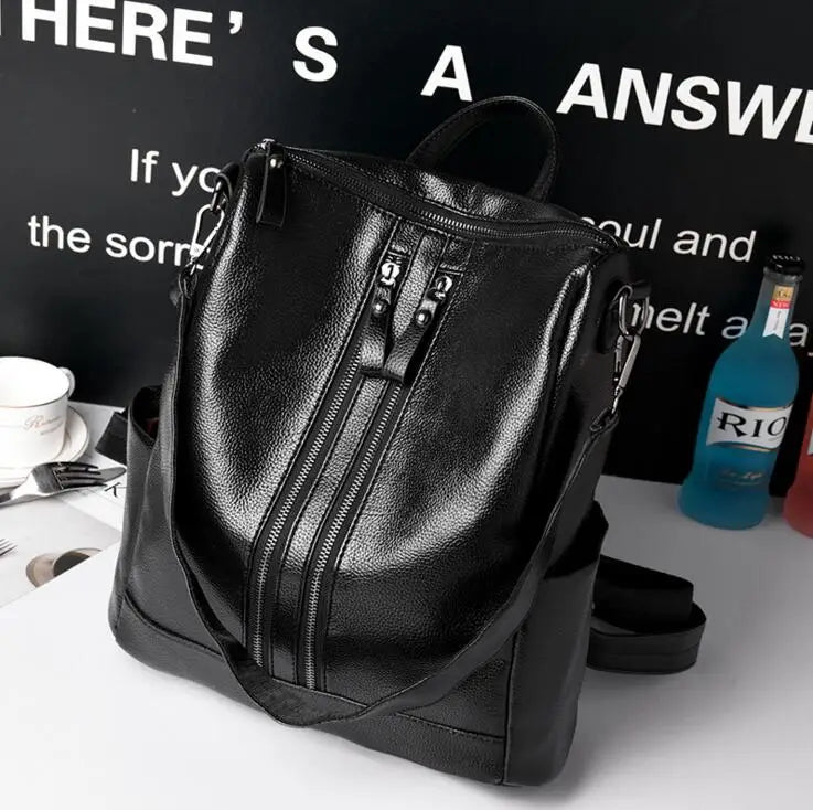 Lady Leather Backpack Travel Bag