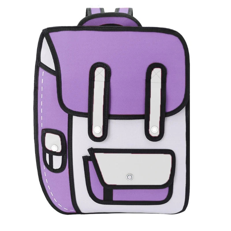 Cartoon Paper Backpack Shoulder Bag Comic Bookbag
