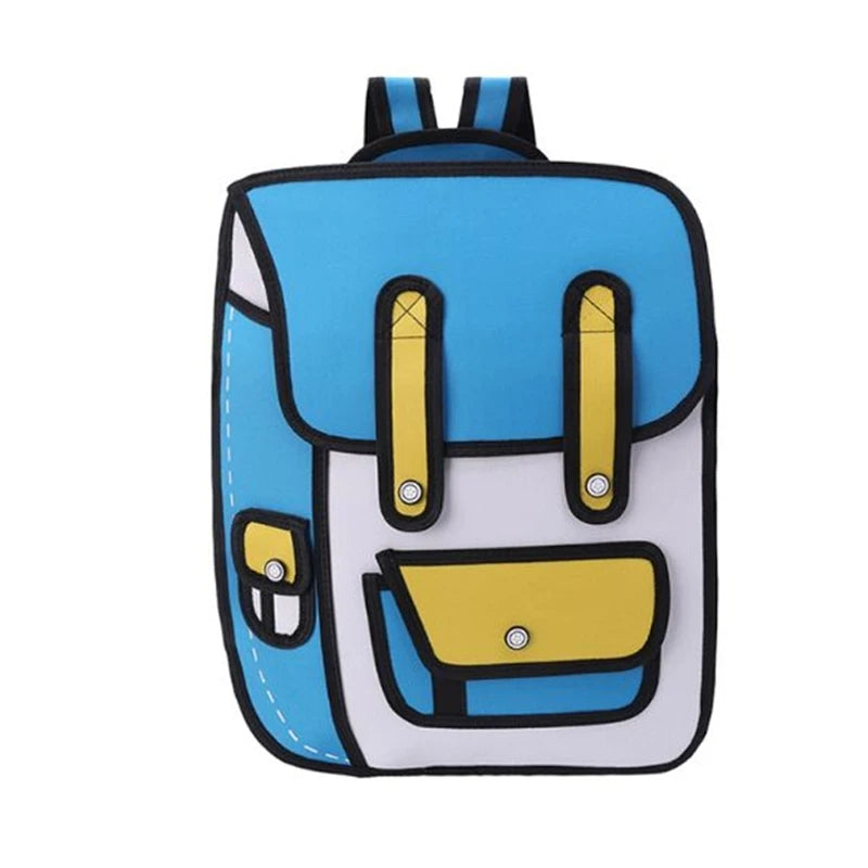 Cartoon Paper Backpack Shoulder Bag Comic Bookbag