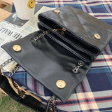 Plaid Women Shoulder Bag Chain Crossbody PU Leather Handbags Purse