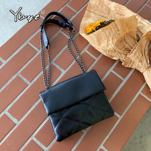 Plaid Women Shoulder Bag Chain Crossbody PU Leather Handbags Purse