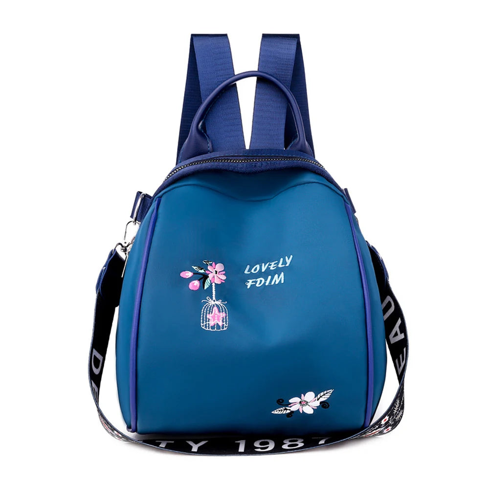 Women's Mini Embroidery Backpack Anti-theft School Bags