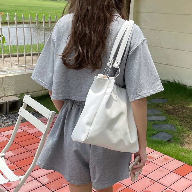 Yellow Sweet Shoulder Bags Women Large Capacity Casual Totes Zipper Shopping