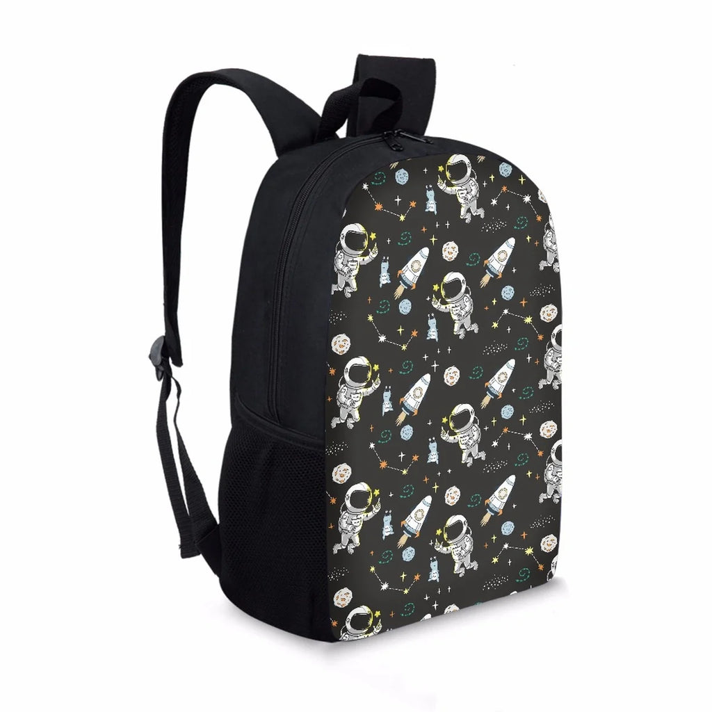 17 Inch Student Backpack Universe Astronaut SpacePlanet Print School Bags