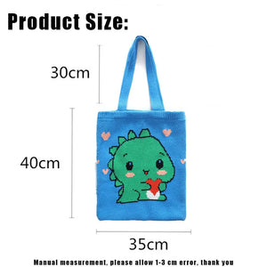 Cute Dino Handbag Foldable Women Shoulder Bags