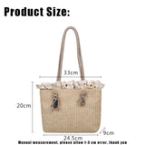 Women's Summer Straw Bag Tote Shoulder Bags Large Wicker Woven HandBag