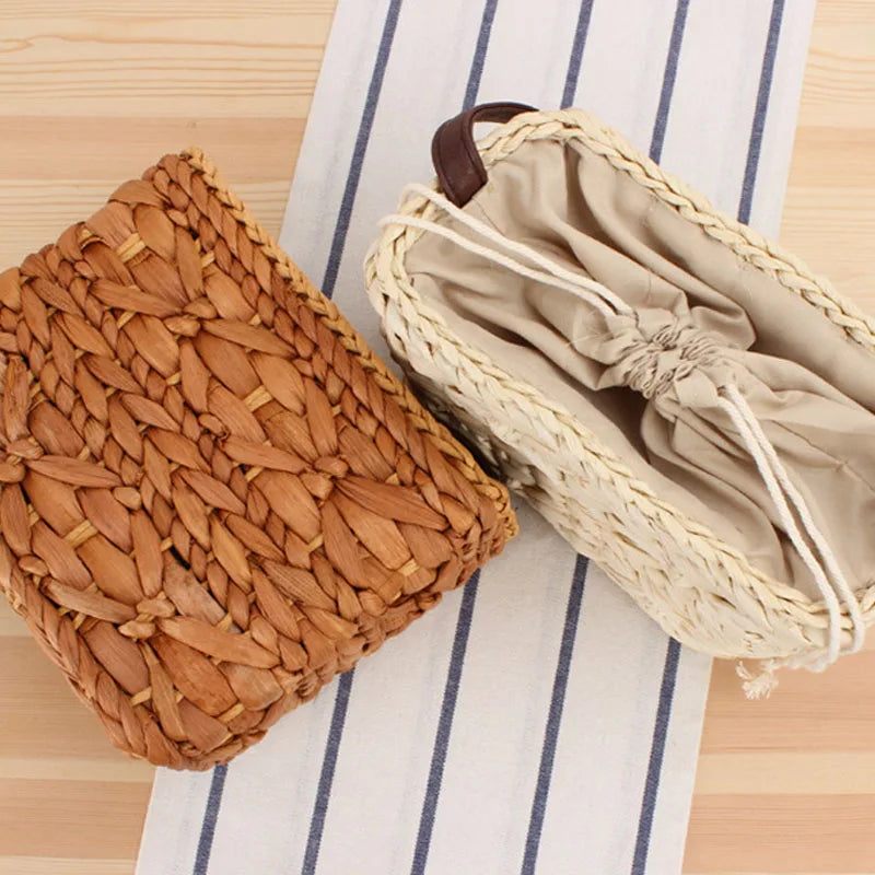Small Fresh Straw Cross Bag Hand-woven Stroage Bags