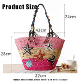 Bohemia Woven Rattan Handbag with Hand Embroidery - Large Capacity Tote