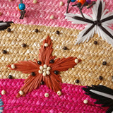 Bohemia Woven Rattan Handbag with Hand Embroidery - Large Capacity Tote