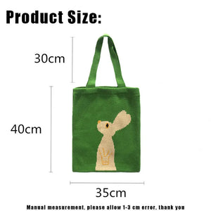 Bunny Knitting Shoulder Bag Women's Casual Tote