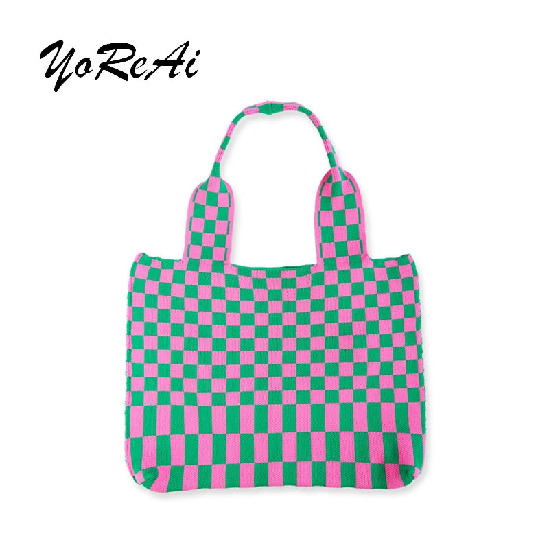 Women's Large Capacity Shoulder Bag College Students Casual Tote Pouch