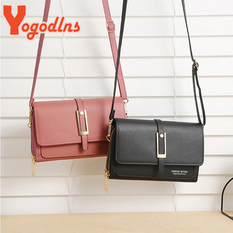 Casual Flap Mobile Phone Shoulder Bag For Women PU Leather Crossbody Bags