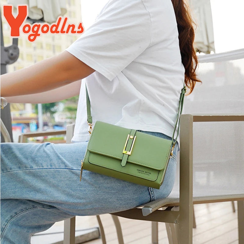 Casual Flap Mobile Phone Shoulder Bag For Women PU Leather Crossbody Bags
