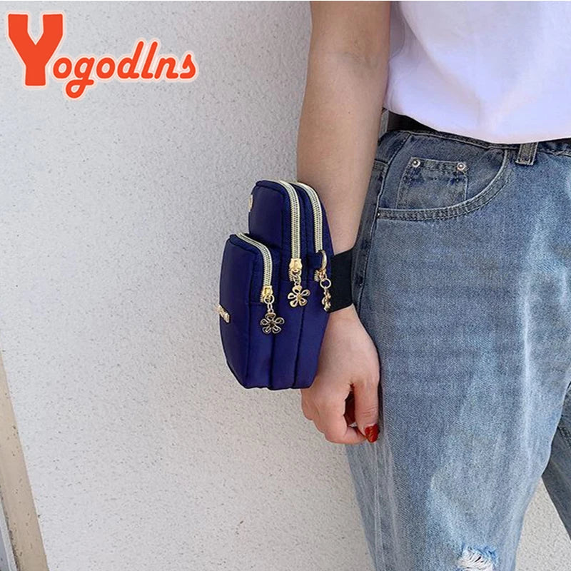 Casual Nylon Mobile Phone Bag Female Lady Crossbody Bag