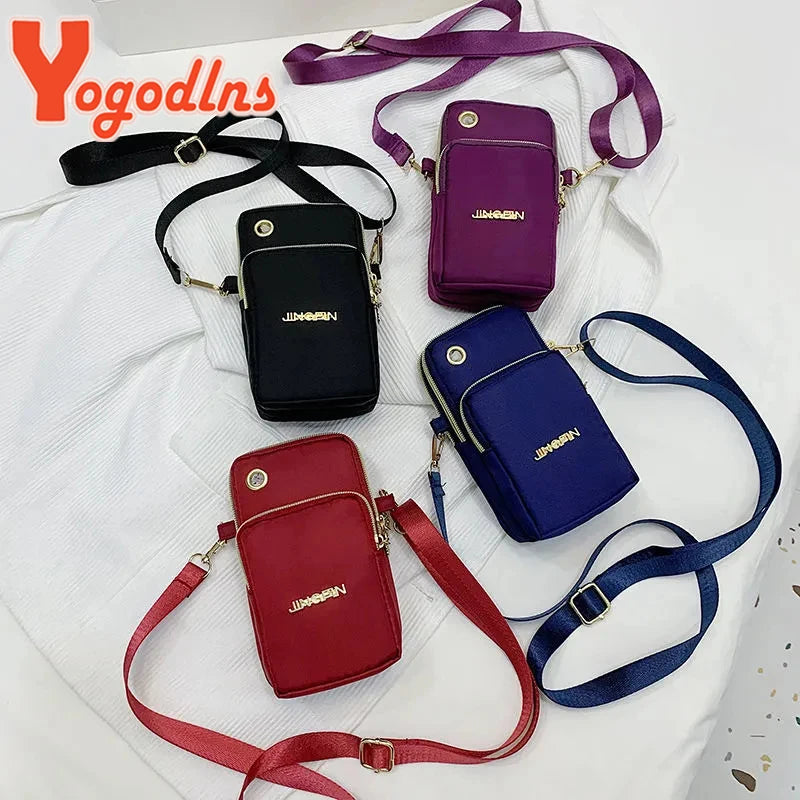 Casual Nylon Mobile Phone Bag Female Lady Crossbody Bag