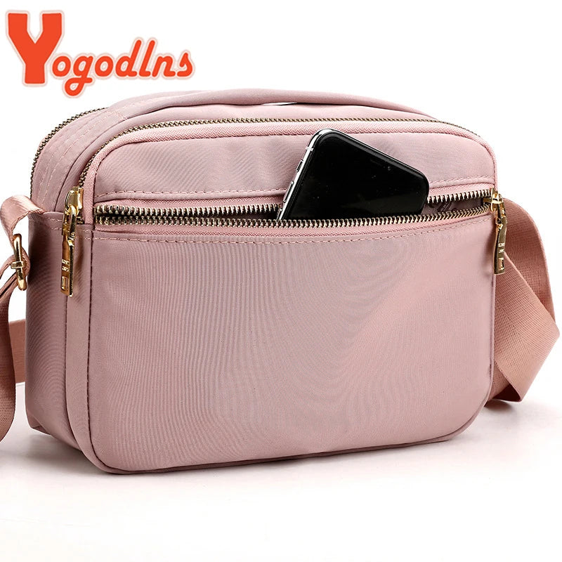 Casual Nylon Shoulder Bag Large Capacity Multifunction Messenger Bag
