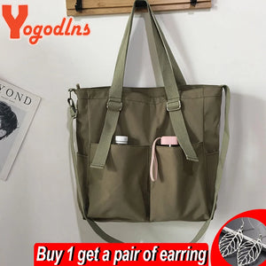 Casual Waterproof Oxford Shoulder Bag Girls Waterproof Bucket Bag
