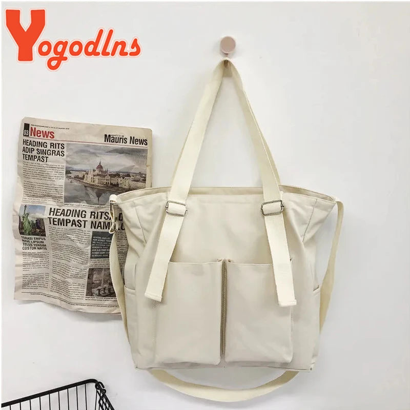 Casual Waterproof Oxford Shoulder Bag Girls Waterproof Bucket Bag