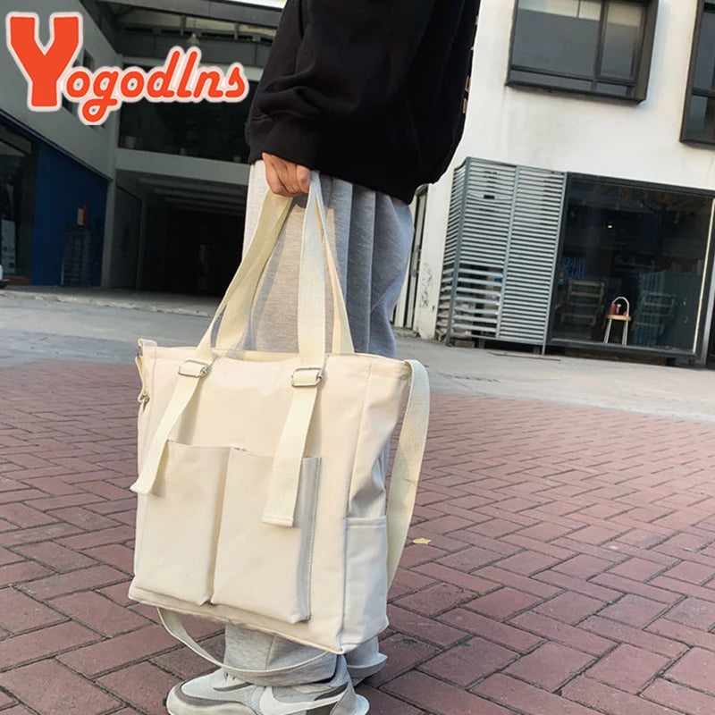 Casual Waterproof Oxford Shoulder Bag Girls Waterproof Bucket Bag