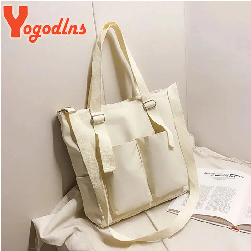 Casual Waterproof Oxford Shoulder Bag Girls Waterproof Bucket Bag
