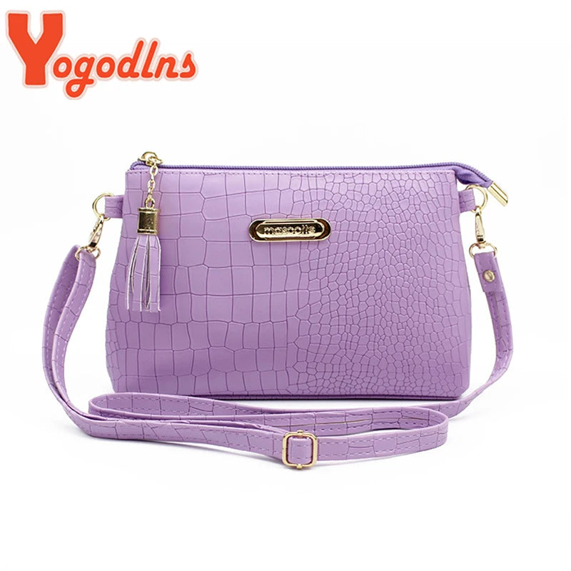 Crocodile Pattern Shoulder Bag Women PU Leather Messenger Bag Crossbody Handbag