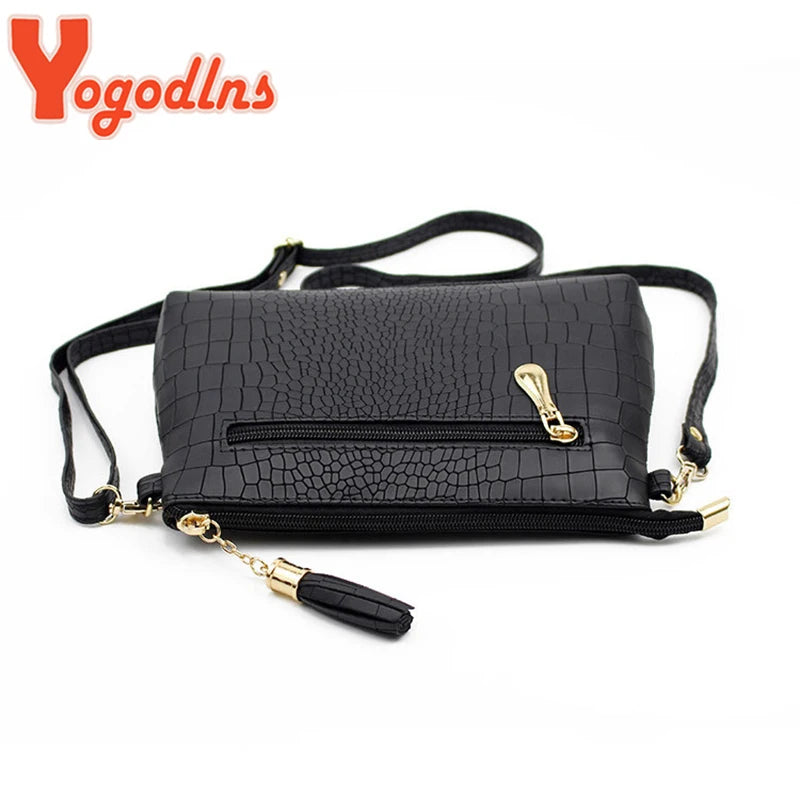 Crocodile Pattern Shoulder Bag Women PU Leather Messenger Bag Crossbody Handbag