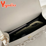 Chains Square Bag PU Leather Shoulder Messenger Bag Spring Flap Crossbody Bag