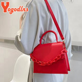 Chains Square Bag PU Leather Shoulder Messenger Bag Spring Flap Crossbody Bag