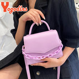 Chains Square Bag PU Leather Shoulder Messenger Bag Spring Flap Crossbody Bag
