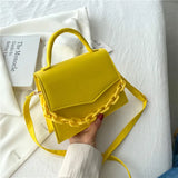 Chains Square Bag PU Leather Shoulder Messenger Bag Spring Flap Crossbody Bag