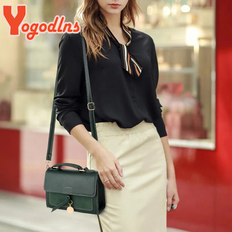 Metal Shoulder Bag Women PU Leather Crossbody Bag Handbag Vintage Large Capacity