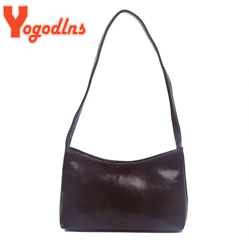 Women's PU Leather Shoulder Bag Solid Handbag Lady Crossbody Bag