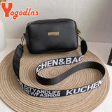 Women's PU Leather Shoulder Bag Wide Shoulder Strap Crossbody Bag