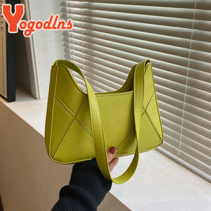 Women's PU Leather Underarm Bag Shoulder Handbag Clutch Purse Bolsa