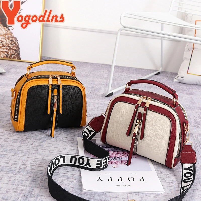 Square Shoulder Bag Women PU Leather Crossbody Chains Lady Purse