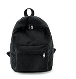 Corduroy Women Backpack Female Travel Bag Double Backpack