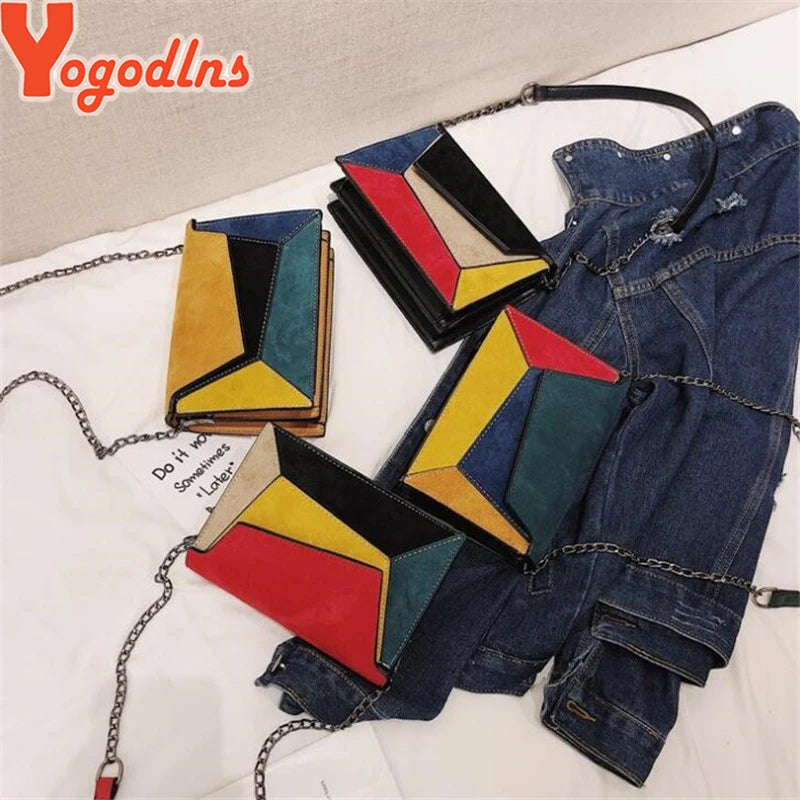Retro Matte Patchwork Crossbody Bags for Women