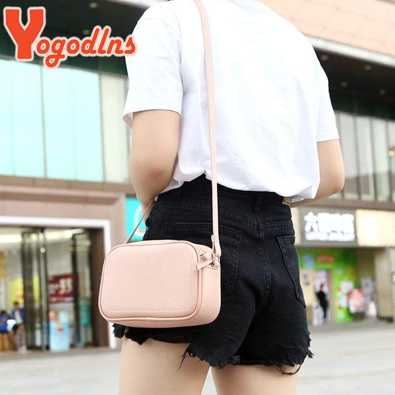 Vintage PU Leather Shoulder Bag Crossbody Small Square Women Purse