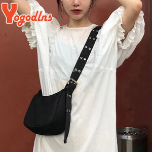 Vintage Nylon Shoulder Bag for Women Crossbody Messenger Handbag Purse