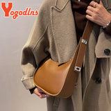 Vintage Half-moon Shoulder Bag Soft Leather Crossbody Handbag