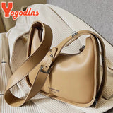 Vintage Half-moon Shoulder Bag Soft Leather Crossbody Handbag