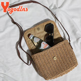 Vintage Straw Handbag Woven Beach Tote Bohemia Shoulder Bag