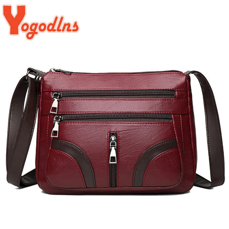 Vintage PU Leather Shoulder Bag Crossbody Multifunction Messenger Small